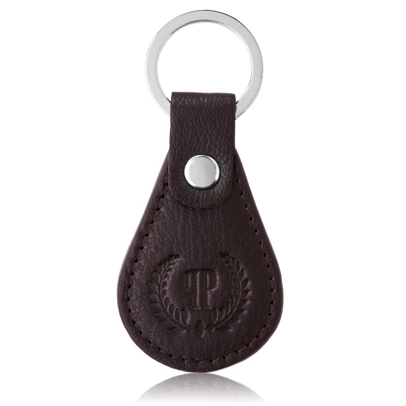 Kožený přívěsek na klíče / klíčenka Paolo Peruzzi T-85 Barva: tmavě hnedá