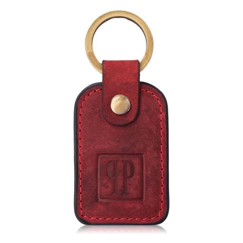 Kožený přívěsek na klíče / klíčenka Paolo Peruzzi T-86 Barva: červená