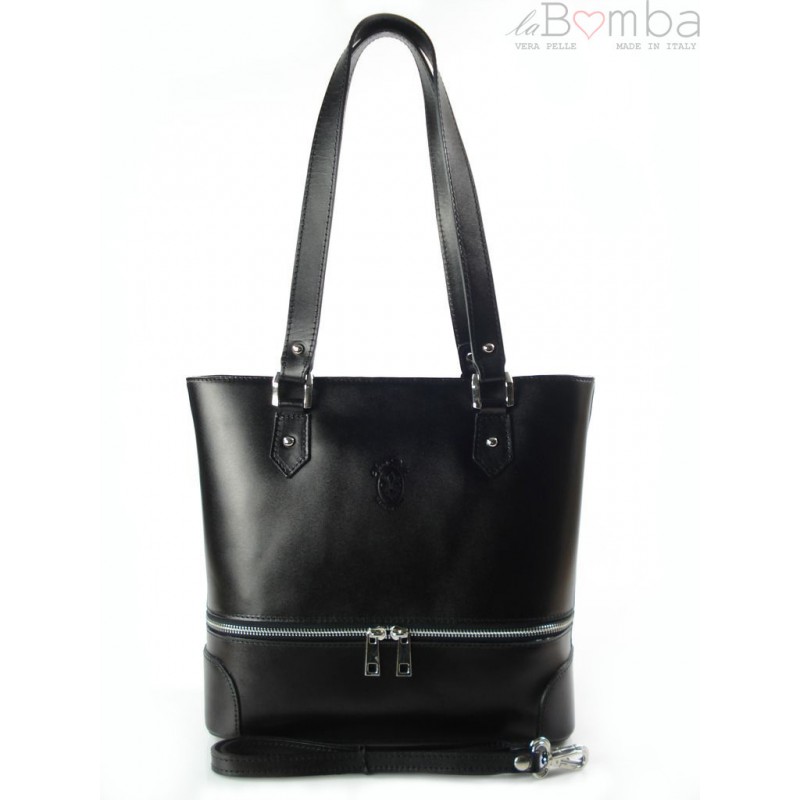 Kožená kabelka Vera Pelle V335 Barva: černá