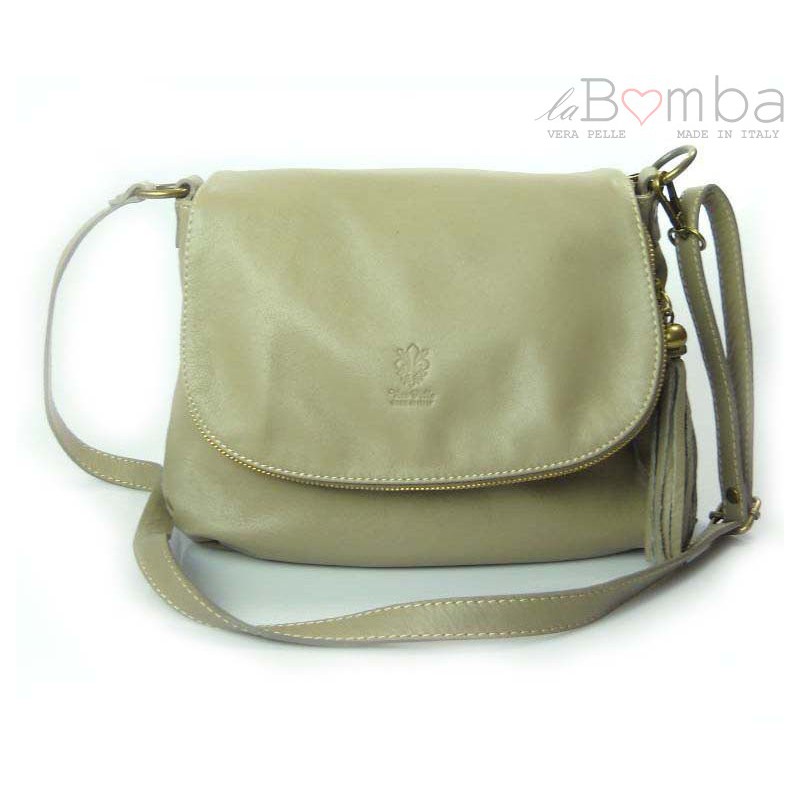 Kožená crossbody kabelka Vera Pelle VP1017 Barva: olivová