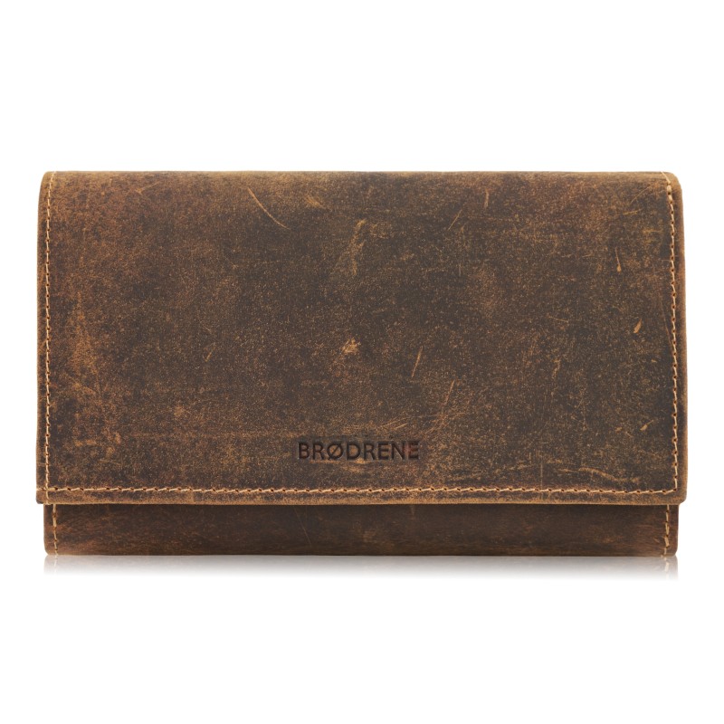 Kožená dámská peněženka Brodrene G-32 Barva: hnědá