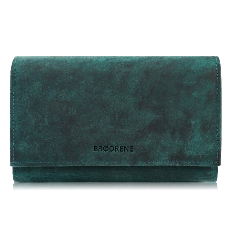 Kožená dámská peněženka Brodrene G-32 Barva: tyrkysová