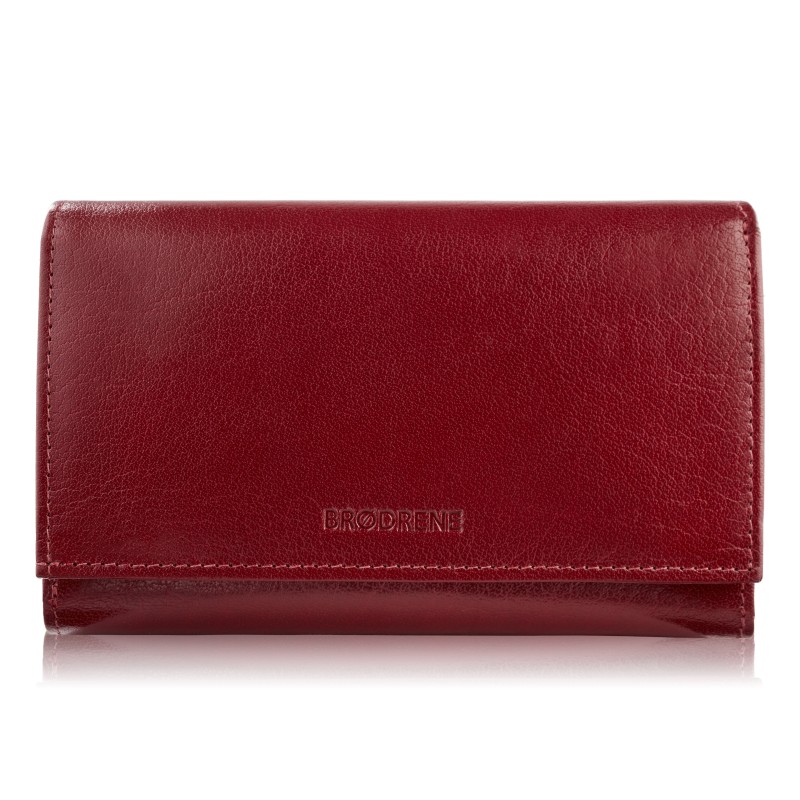 Kožená dámská peněženka Brodrene G-32 Barva: červená