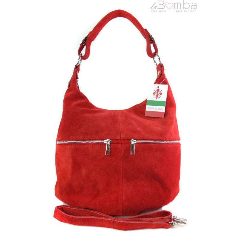 Kožená kabelka Vera Pelle W345 Barva: červená