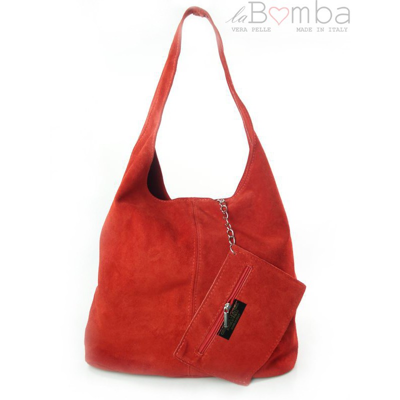 Kožená kabelka Vera Pelle W456 Barva: červená