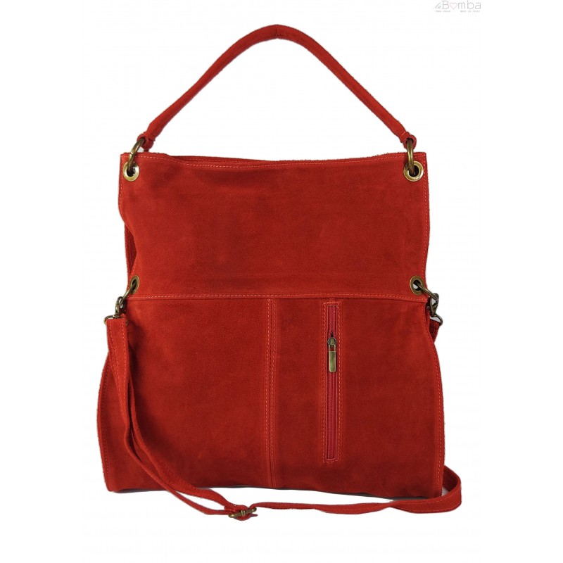 Kožená kabelka Vera Pelle WA44 Barva: červená