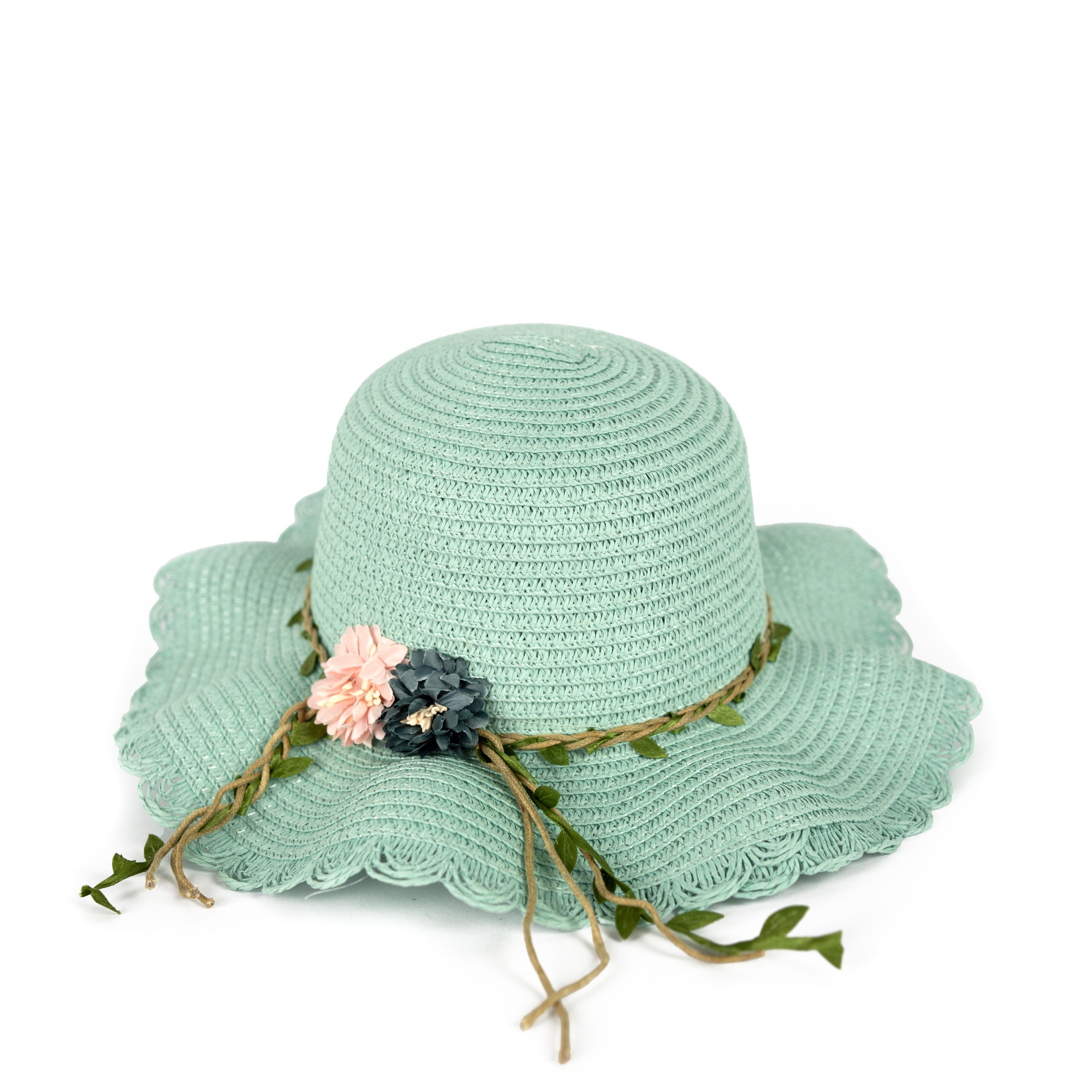 Dívčí slaměný klobouk cz22126 Barva: mentolová