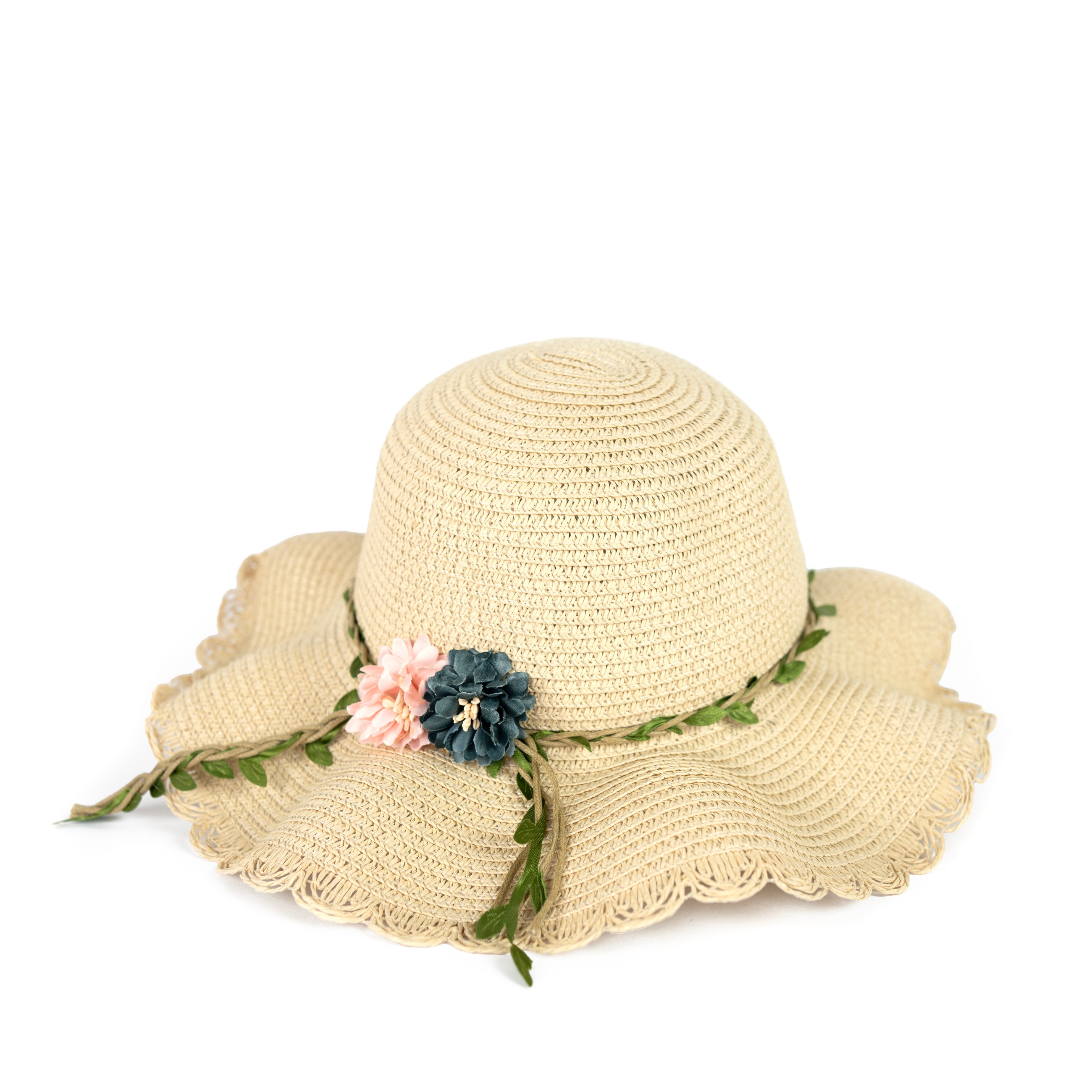Dívčí slaměný klobouk cz22126 Barva: béžová