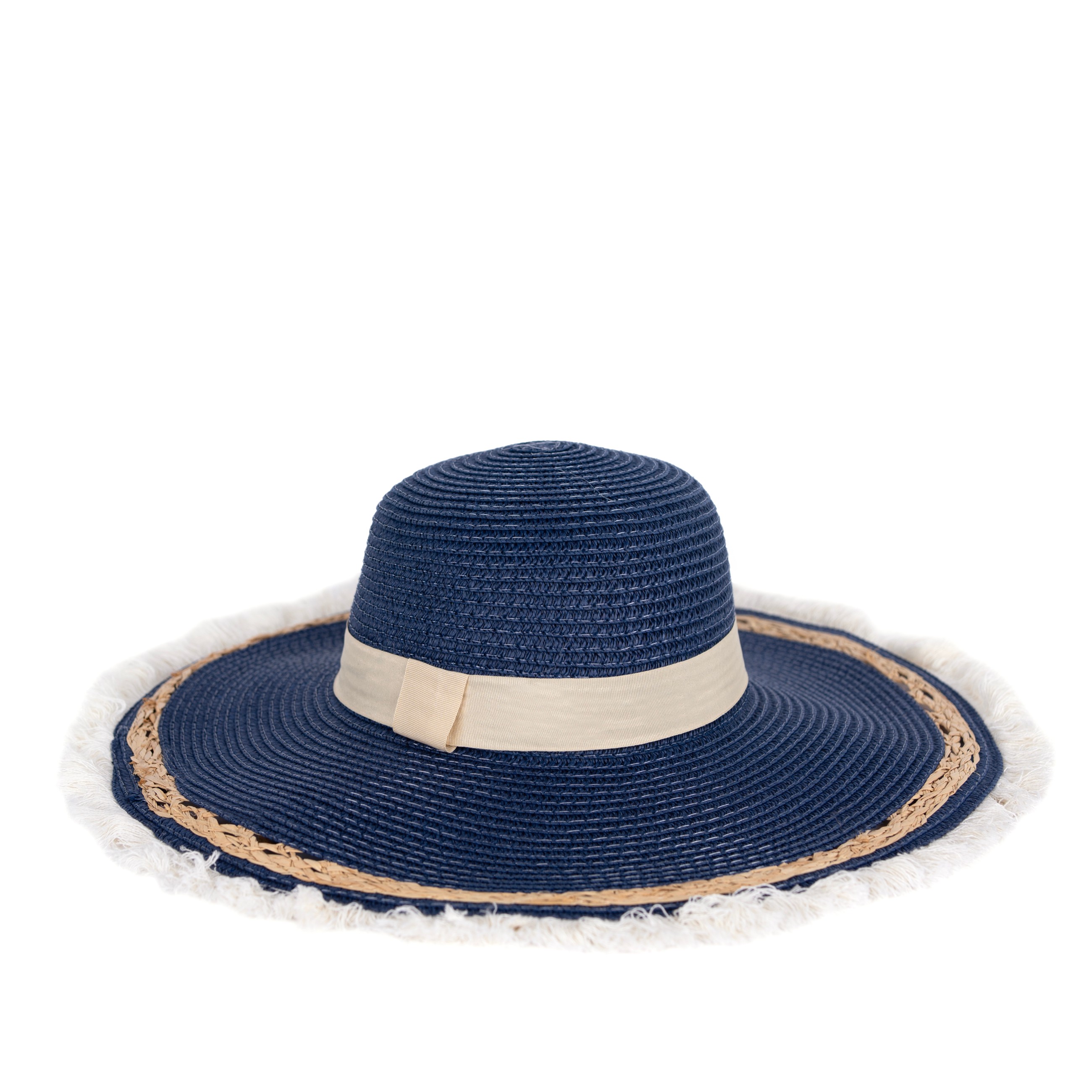 Dámský slaměný klobouk cz23109 Barva: tmavě modrá