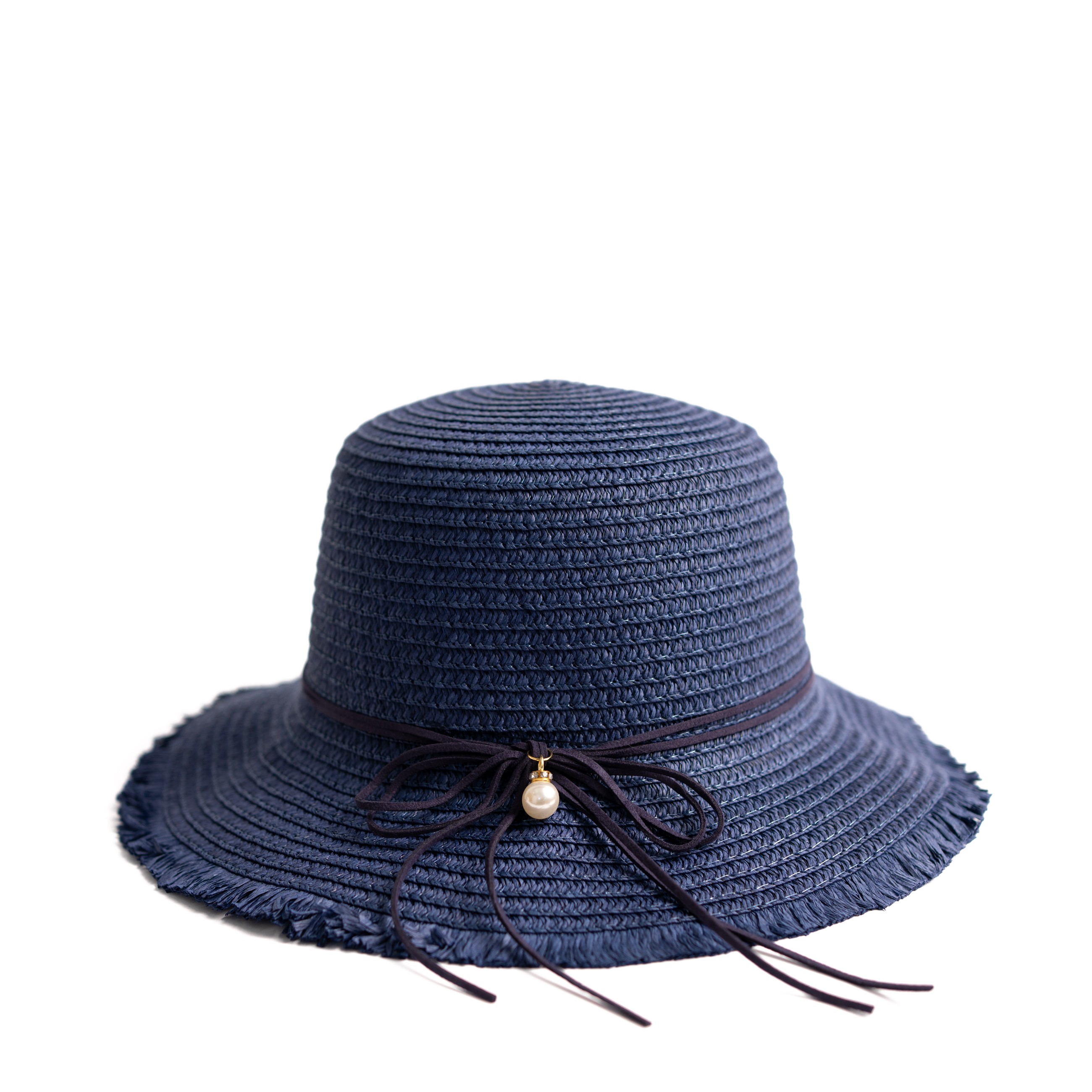 Dámský/dívčí slaměný klobouk cz24159 Barva: tmavě modrá