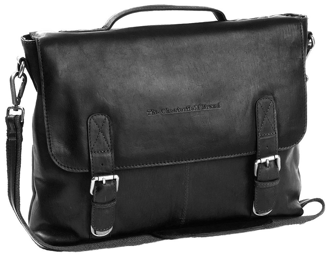 The Chesterfield Brand Klopová kožená taška přes rameno C48.0377 Jules Barva: černá