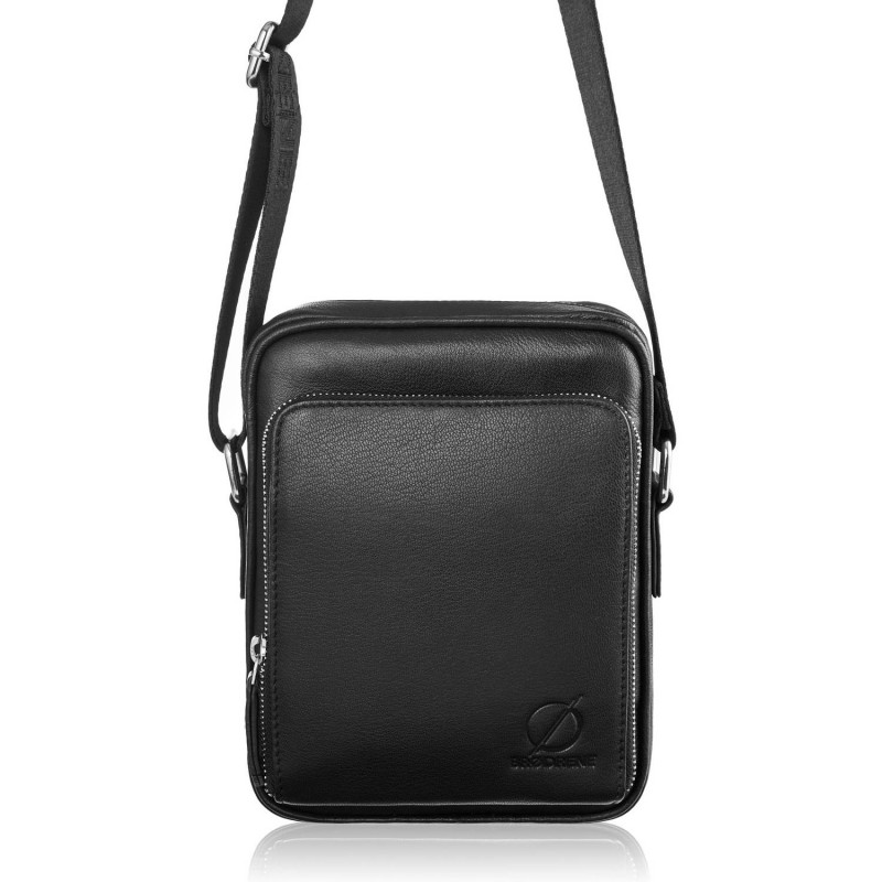 Kožená pánská crossbody taška Brodrene G-07 Barva: černá