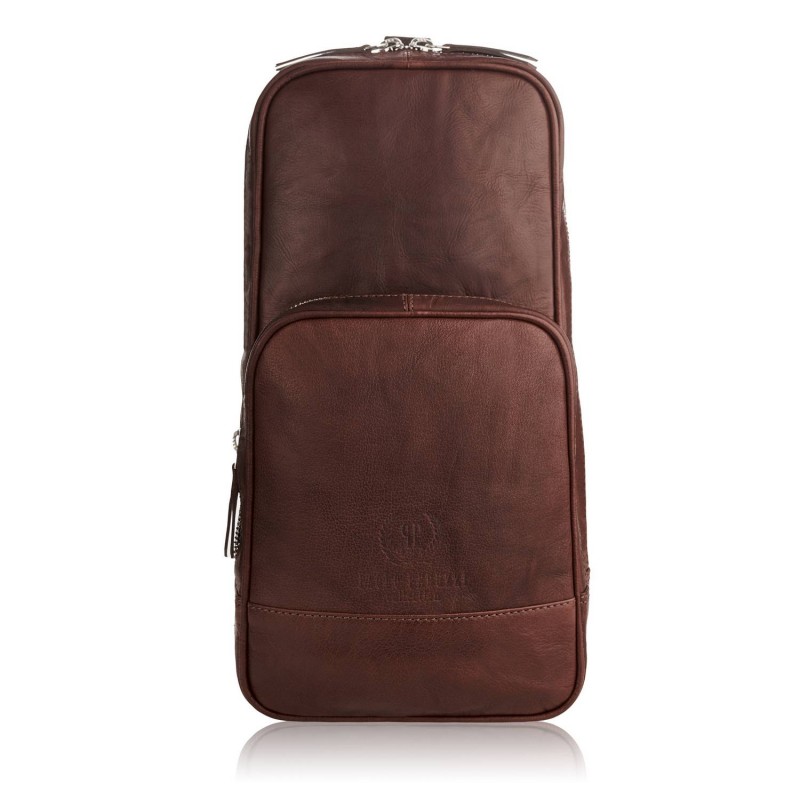 Kožený pánsky batoh na jedno rameno Paolo Peruzzi IN-51 Barva: tmavě hnedá