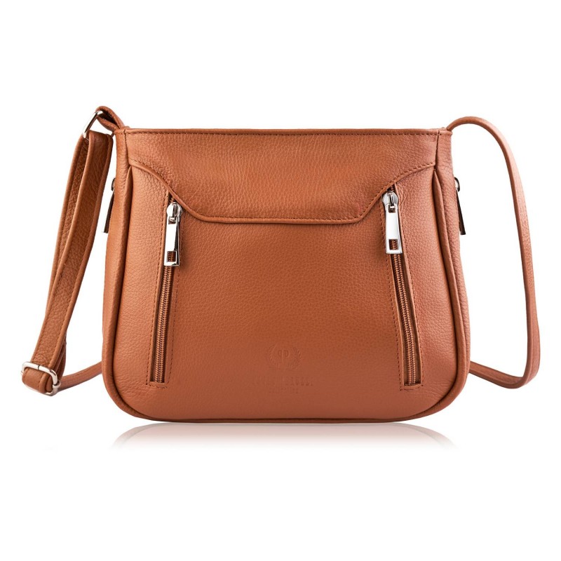 Kožená crossbody kabelka Paolo Peruzzi Z-52 Barva: hnědá