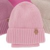 pol pl Czapka i komin dla dziewczynki zimowy komplet jasnorozowy 100 welniany merino Nelita 13961 1