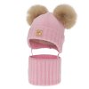 cze pl Divci cepice a nakrcnik zimni set ruzovy 100 merino vlna podsity vlnenym polarem Ronia 14627 4