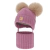 cze pl Divci cepice a nakrcnik zimni set fialovy 100 merino vlna podsity vlnenym polarem Ronia 14630 4