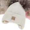 pol pl Czapka zimowa dla dziewczynki kremowa 100 welniana merino podszyta welnianym polarem wiazana Trudina 15189 1
