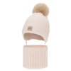 pol pl Czapka i komin dla dziewczynki zimowy komplet jasnorozowy 100 welniany merino wiazany podszyty bawelna Malesia 15