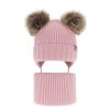 cze pl Komplet zimnej divci cepice a tunel ruzovy 100 extra fine merino vlna Silvia 11607 3