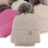 pol pl Czapka i komin dla dziewczynki zimowy komplet 100 welniany merino podszyty bawelna z pomponem bezowy Terida 15 (1)