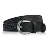 pasek damski skorzany 100 cm do spodni waski czarny croco srebrna klamra paolo peruzzi pg 12 csbl 100