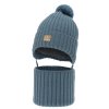 pol pl Czapka i komin dla chlopca zimowy komplet niebieski 100 welniany merino podszyty bawelna wiazany Masil 15482 3