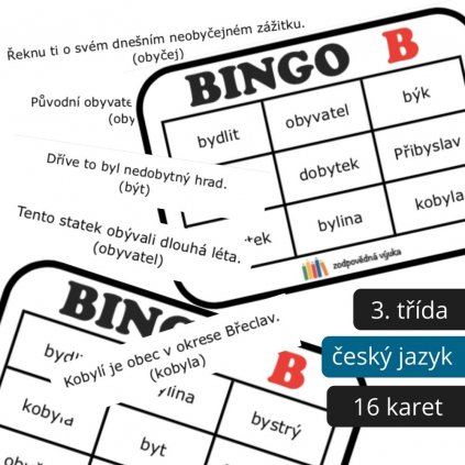 bingo vyjmenovaná slova po B