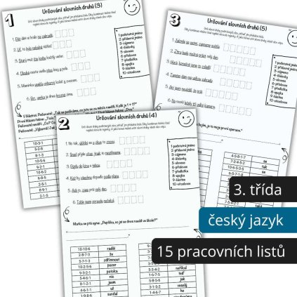 slovní druhy pracovní listy