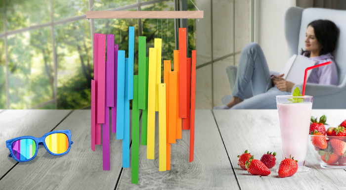 Windspiel in Regenbogenfarben – Anleitung zur Herstellung
