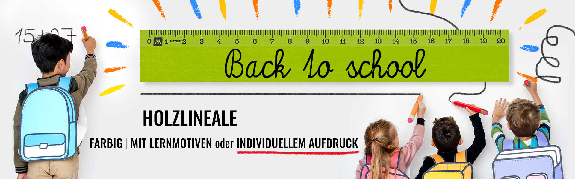 Holzlineale mit Kindern
