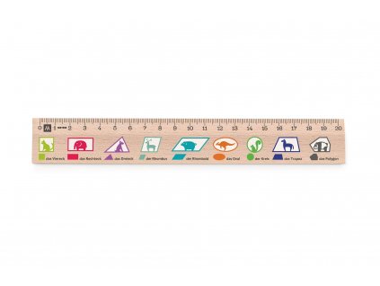 Metrie, 20 cm Holzlineal mit Druck Geometrische Formen