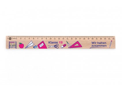 25 cm Holzlineal, Bedrucktes Wir halten zusammen, Metrie™