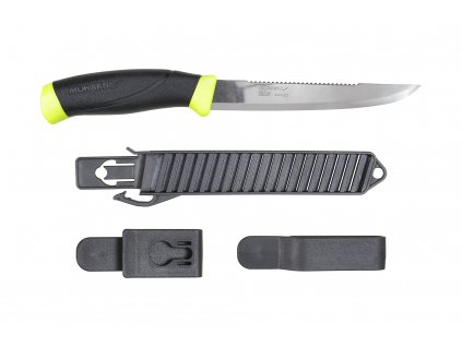 Hochwertiges Fischentschupper Messer Scaler 150 von Morakniv. Ideal für nasse Bedingungen, mit einer ergonomischen Griffführung und einer Klinge aus recyceltem schwedischem Edelstahl.