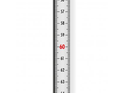 m Skalenbandmaß bedruckt von oben nach unten, weißes Stahlband, selbstklebend, von RICHTER