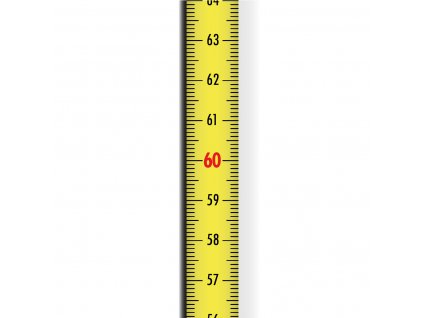Gelb lackiertes 1m Skalenbandmaß von RICHTER