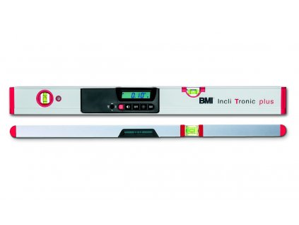 BMI, 601 Incli Tronic plus, elektronische Wasserwaage mit beleuchtetem Display und robustem Körperdesign.