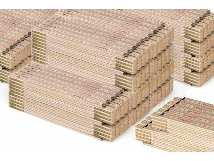 100er-Set 2m Zollstock in Natur lack, Typ Perfekt 10 von Metrie