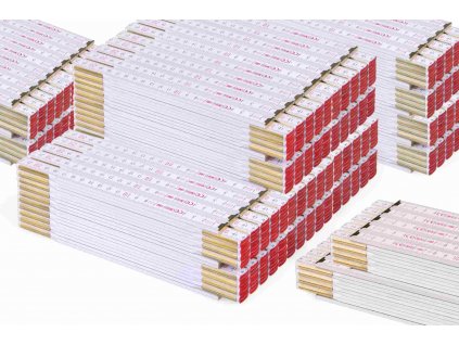 Satz mit 100 Stück 2m Zollstock, Weiss, Typ Profi 10 von Metrie