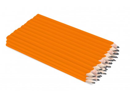 30 Stück, 24 cm Tischlerstifte, Orange, Schwarz HB, Oval