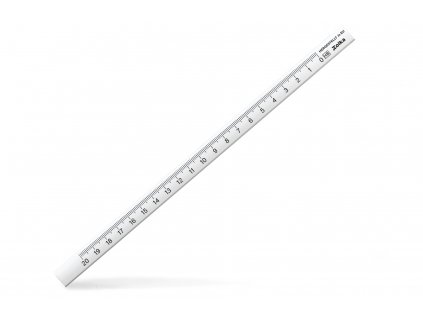 24 cm weißer Zimmermannsbleistift mit 20 cm schwarzer Skala in mm, schwarz HB Härte, ovale Form