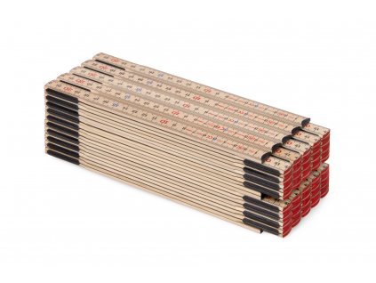 10er-Set 2m Zollstock, Typ Slimboy mit Natur-Klarlack von Metrie