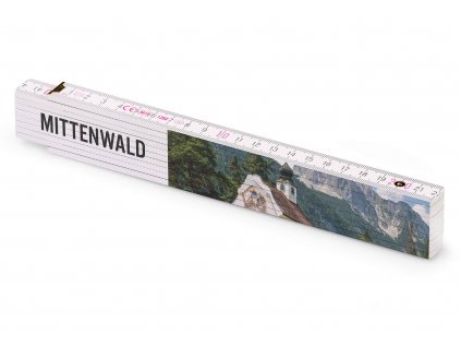 Metrie, bedruckter Zollstock mit Mittenwald