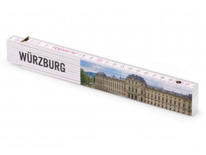 Metrie, bedruckter Zollstock mit Würzburger Residenz