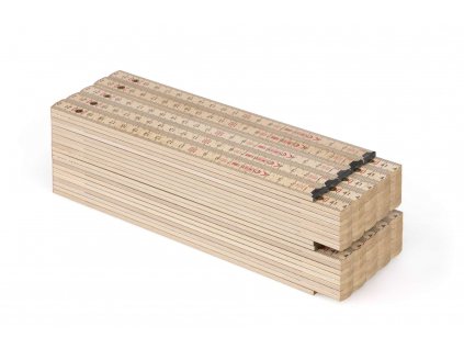 10er-Set von 2-Meter Zollstöcken, Natur, Typ Block 52 von Metrie