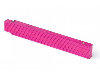 Metrie, 2m Zollstock in Rosa, Typ Block 52 Ideal für den Werbedruck