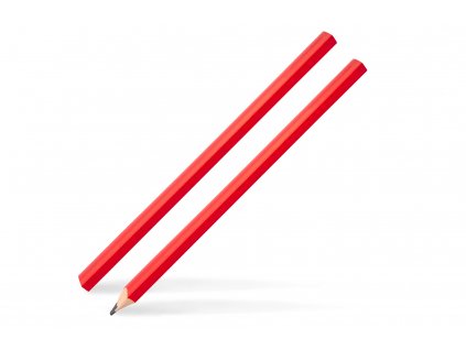 175 mm langer Zimmermannsbleistift in leuchtendem Rot, oval-viereckig, perfekt für klare Markierungen mit einer schwarzen HB-Mine.