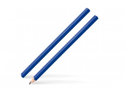175 mm langer Zimmermannsbleistift in elegantem Blau, mit einer oval-viereckigen Form, ausgestattet mit einer robusten schwarzen HB-Mine