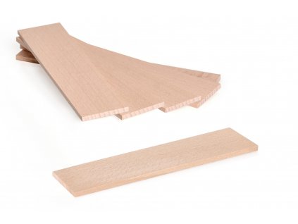 100 Stk. Breite Holzstäbchen, 128 x 35 x 3,5 mm, Buchenholz zum Bastlen