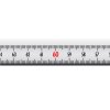 10m Skalenbandmaß aus weißem Stahl, Messung von rechts nach links, ideal für präzise Anwendungen.